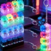 LED Light-Up Keychain Keyboard Clickable Button Fidget Toy for Stress Anxiety Relief Portable Desk Accessory Office Decor Gift